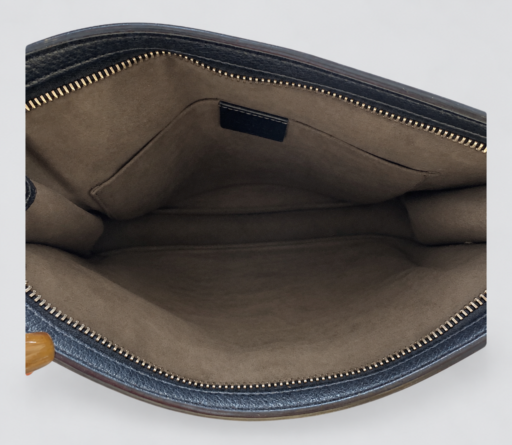 Gucci Web Stripe Logo Toiletry Clutch in Black