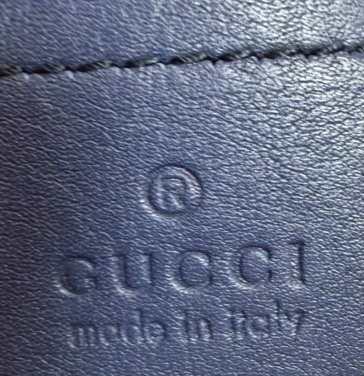 Gucci Leather Patent Soho Small in Navy Blue