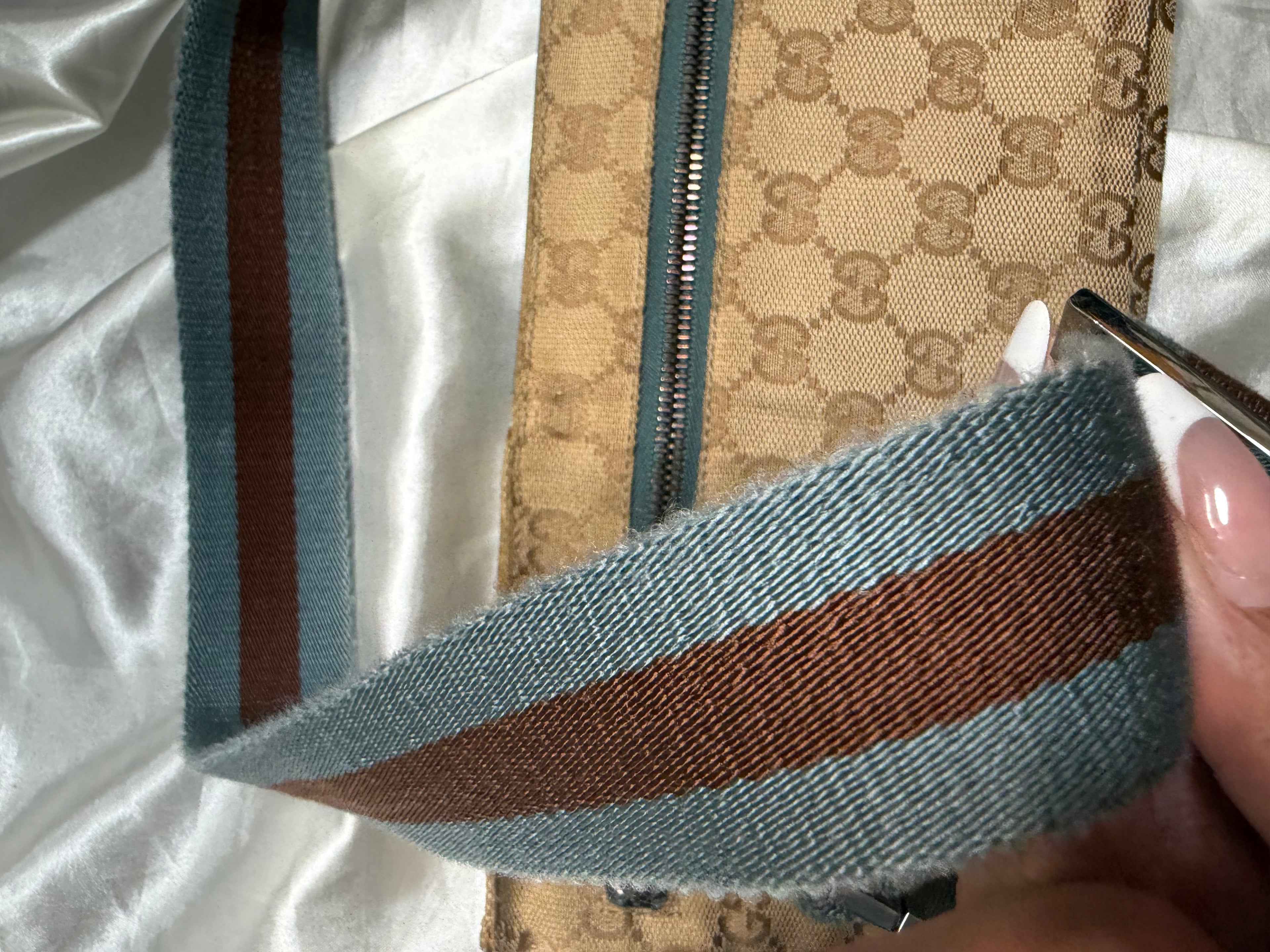 Gucci Monogram Canvas Web Strap Waist Bum Bag