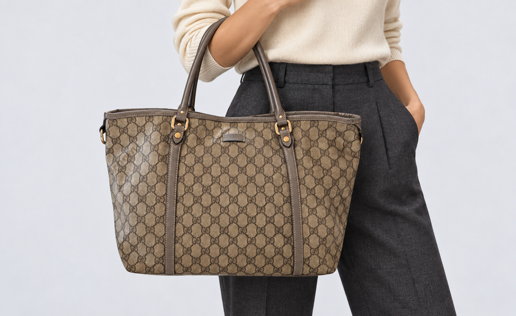 Gucci GG Supreme Tote in Gray