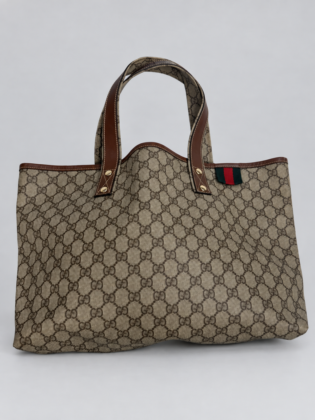 Gucci Monogram Supreme Web Loop Tote Shoulder Bag in Medium