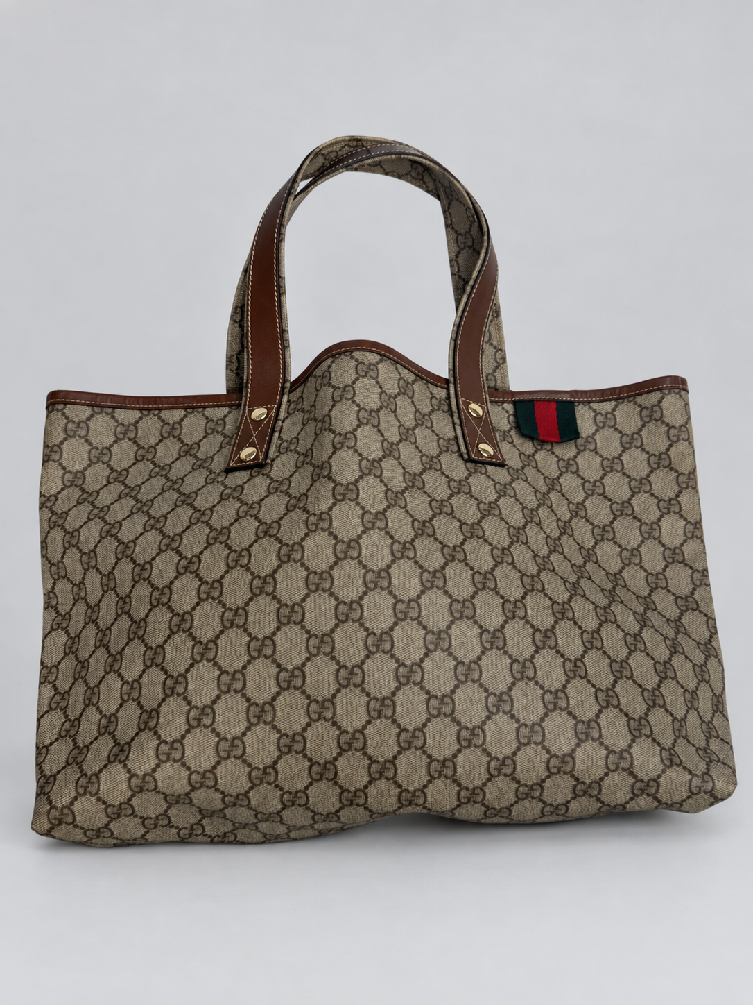 Gucci Monogram Supreme Web Loop Tote Shoulder Bag in Medium
