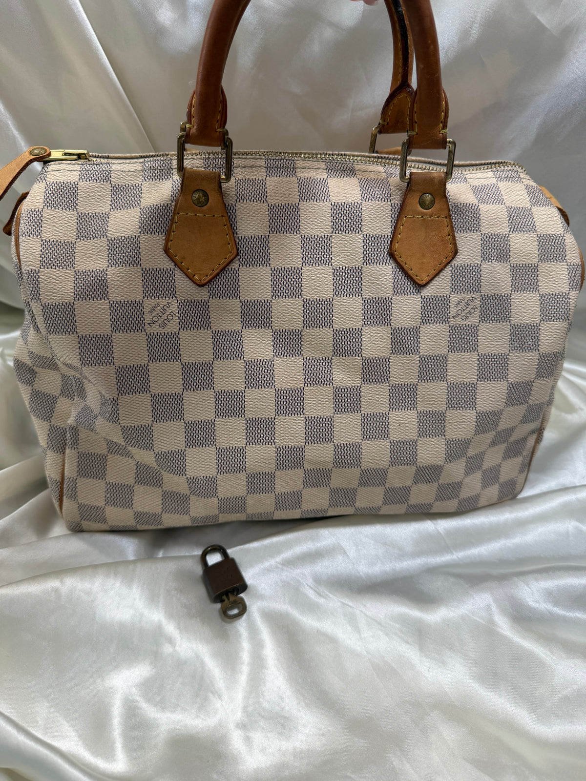 Louis Vuitton Damier Azur 30 Satchel Boston Bowler
