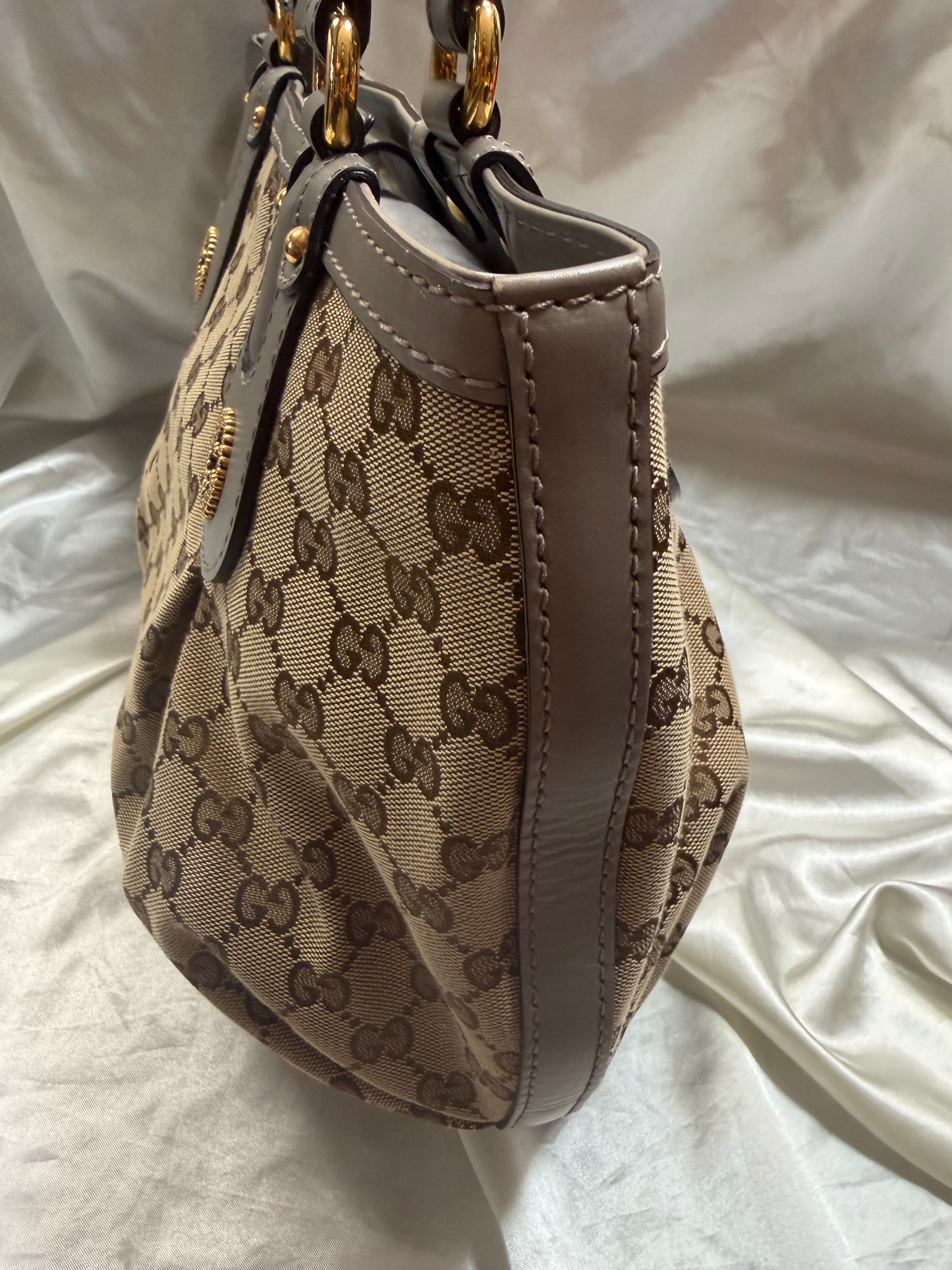 Gucci Scarlett Tote Monogram Canvas Shoulder Bag in Gray