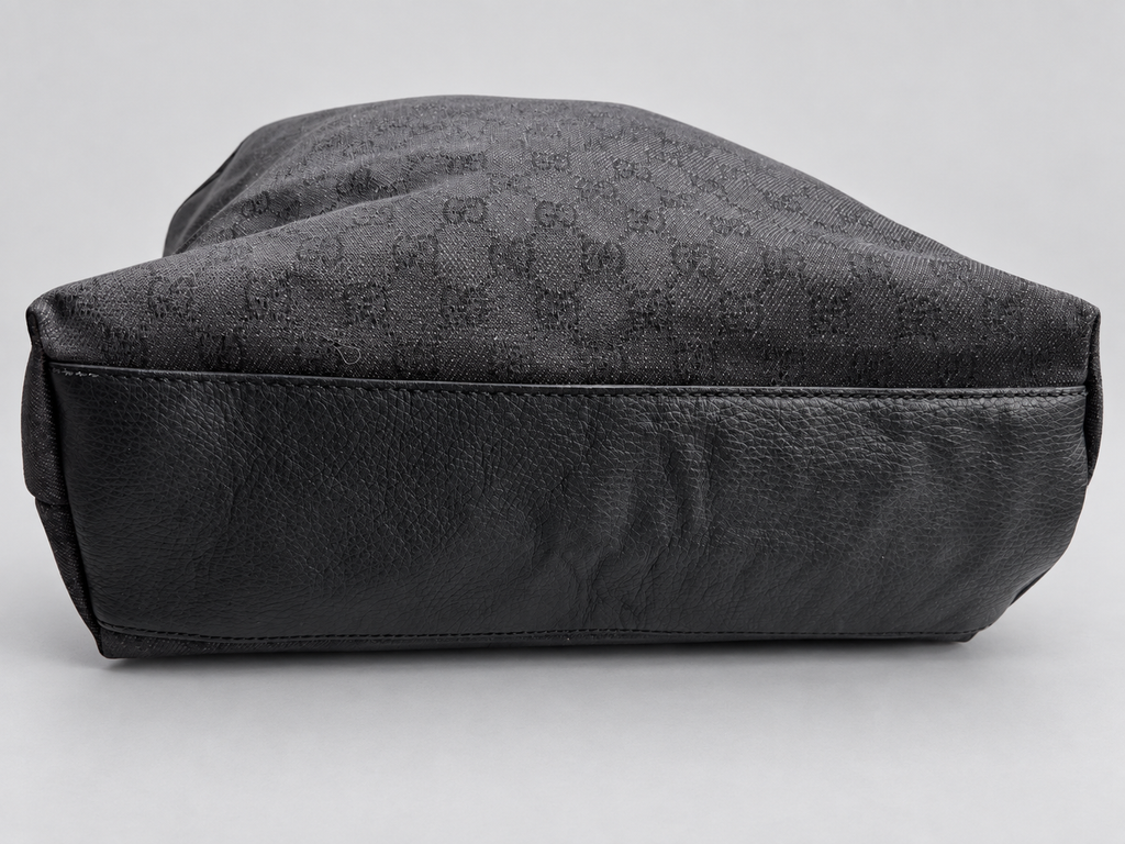 Gucci Monogram Denim Canvas Large Tote Interlocking Logo Charm