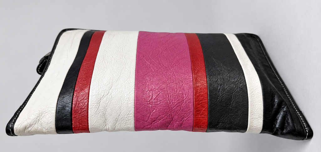 Balenciaga Striped Zipper Clutch Bazaar