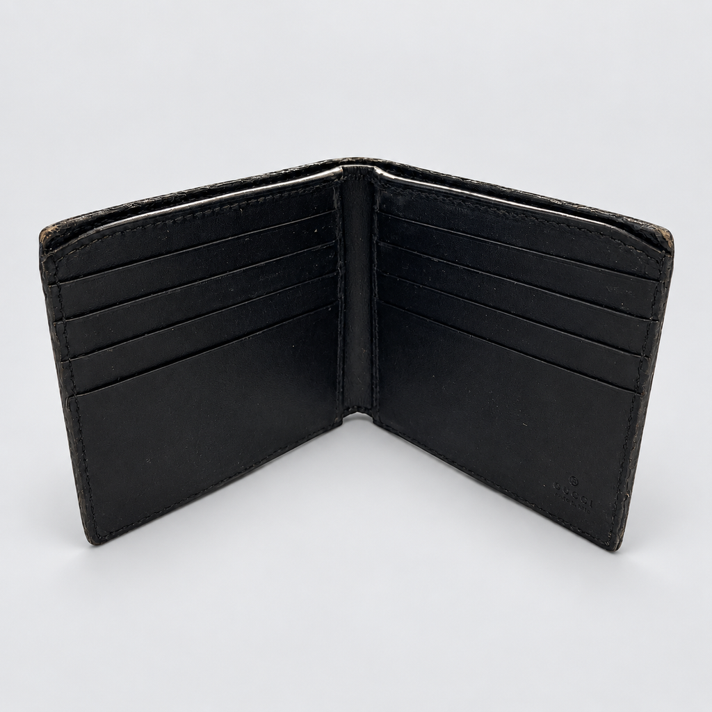 Gucci GG Supreme Kingsnake Bifold Wallet in Brown