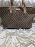 Gucci Monogram Supreme Plus Zipper Tote Shoulder Bag