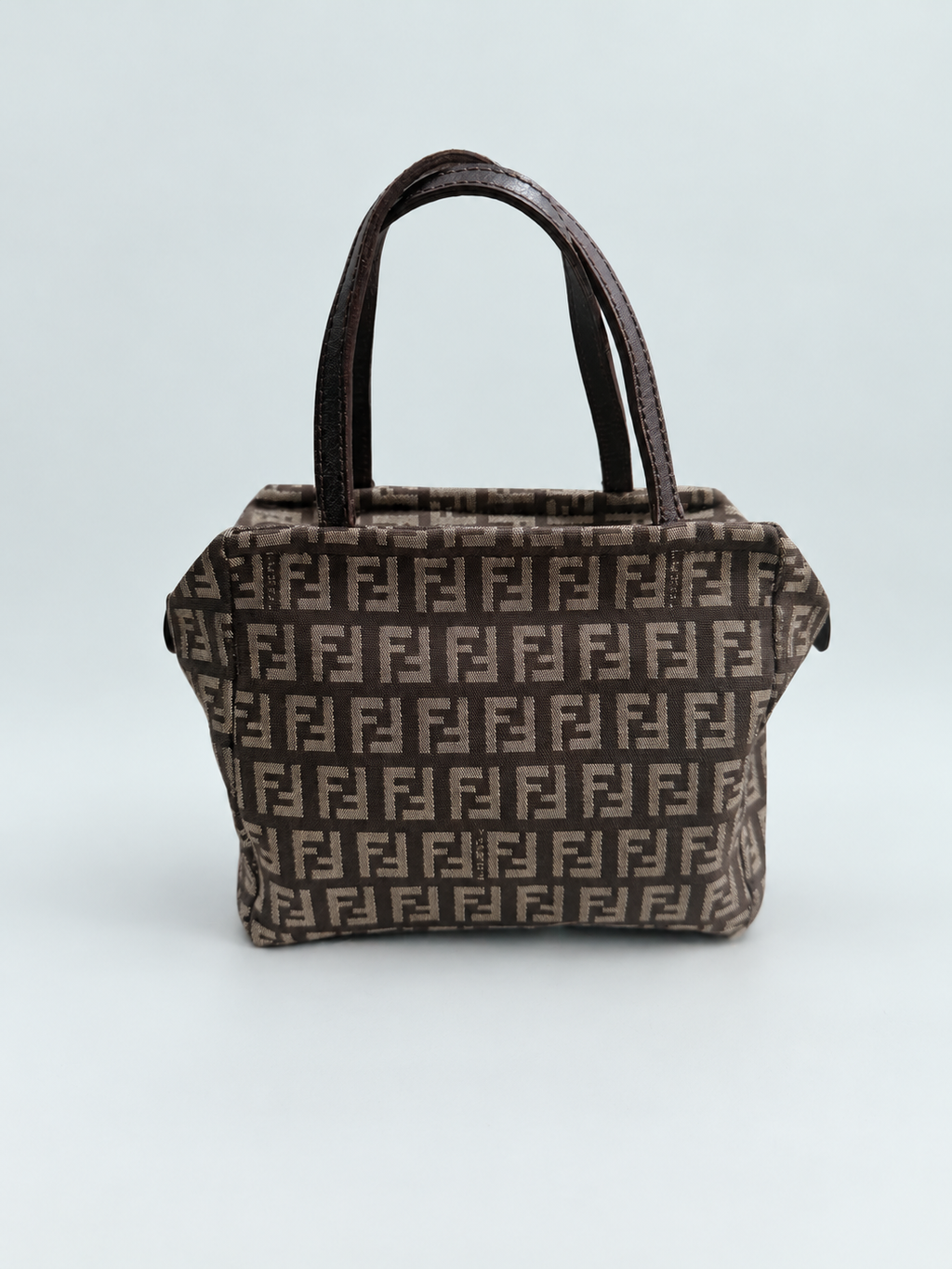 Fendi Zucchino Top Handle Square Mini Bag Satchel
