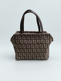 Fendi Zucchino Top Handle Square Mini Bag Satchel