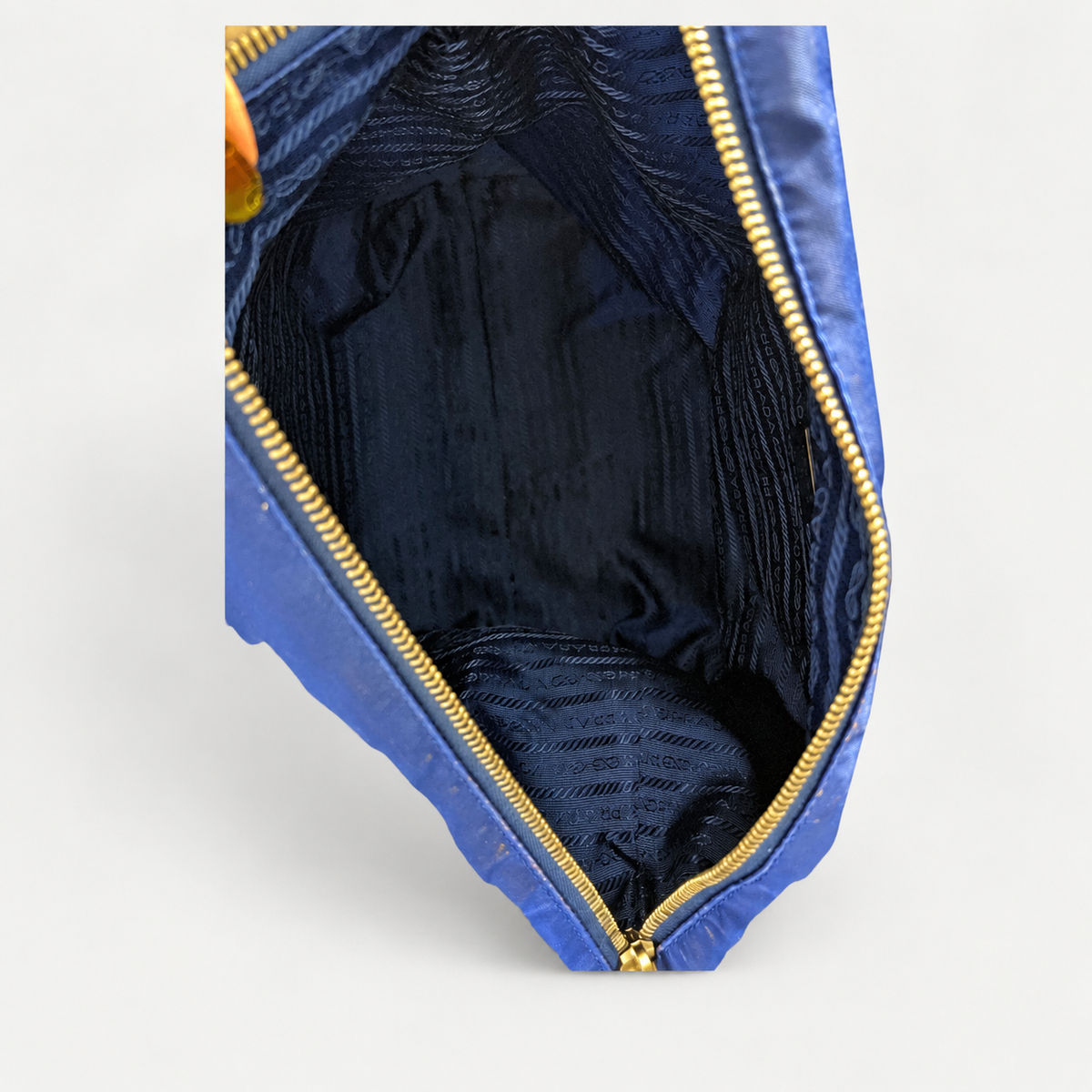 Prada Nylon Tessuto Top Handle in Navy Blue