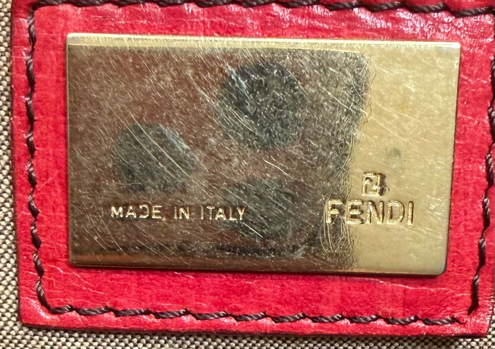 Fendi Zucchino Canvas Zipper Tote Shoulder Bag