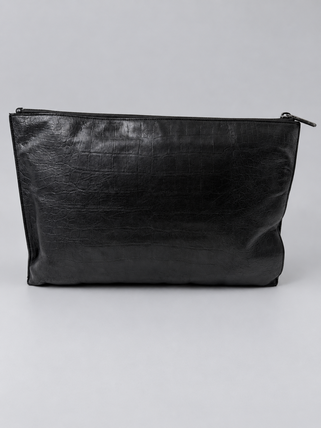 Saint Laurent Croc Embossed Pouch Zipper Clutch