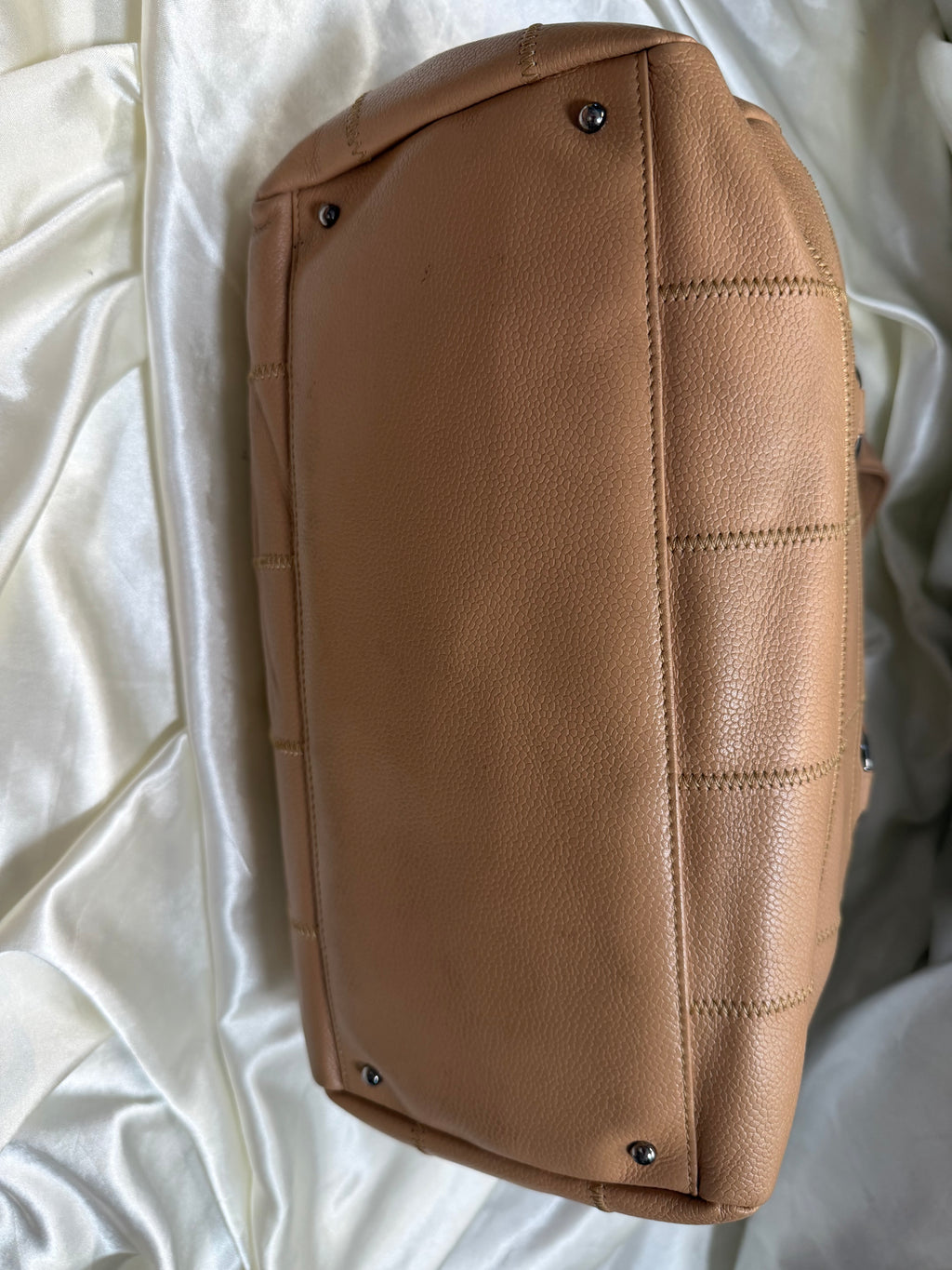 Chanel Stitch Bowler Boston Quilted Chocolate Bar