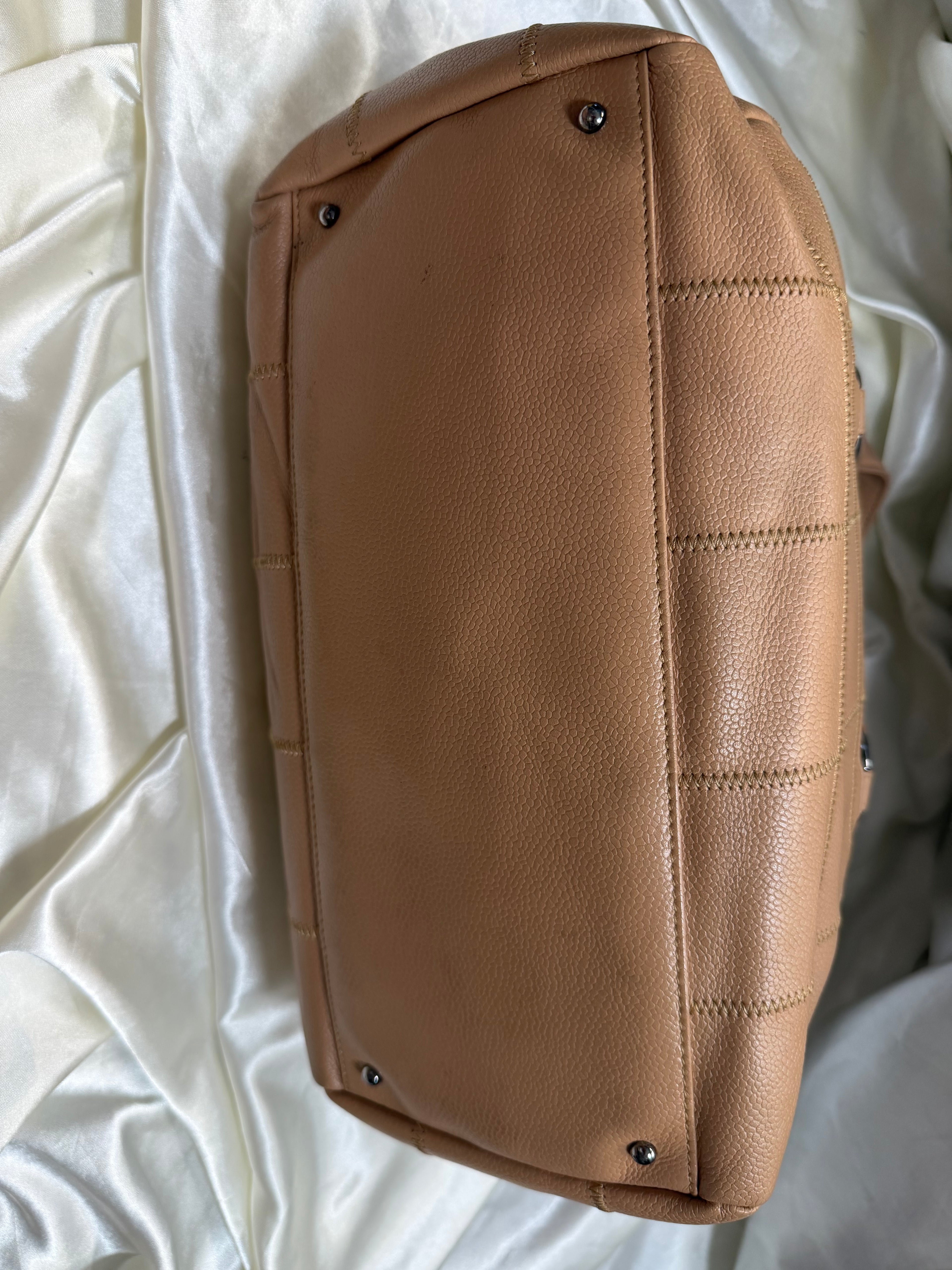 Chanel Stitch Bowler Boston Quilted Chocolate Bar