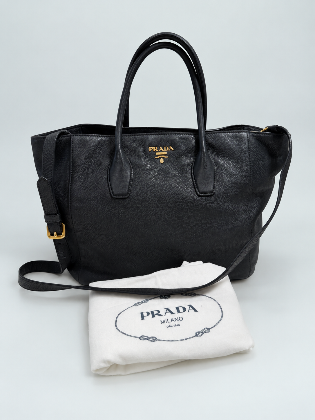Prada Vitello Daino Convertible Tote Crossbody Bag