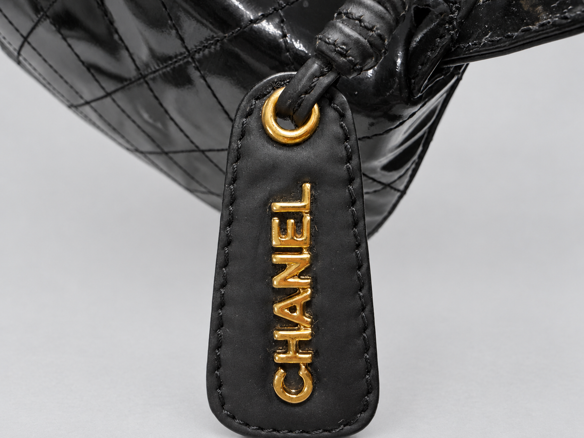 Chanel Quilted Vintage Patent Hobo Shoulder Bag