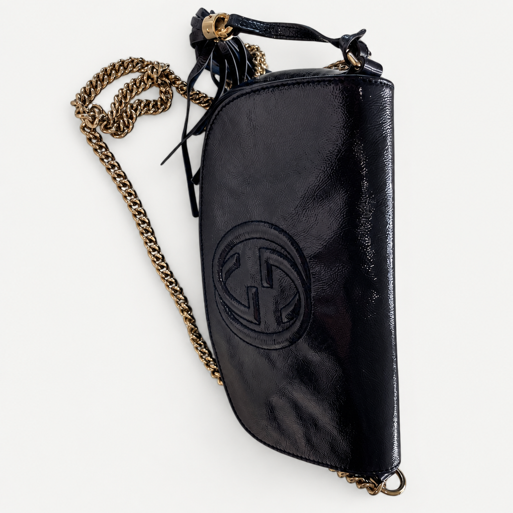 Gucci Soho Flap Chain Shoulder Bag Medium in Blue