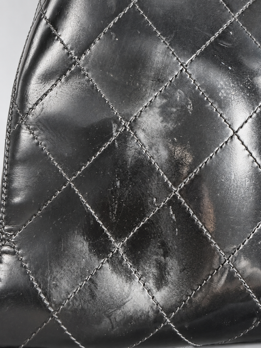 Chanel Quilted Vintage Patent Hobo Shoulder Bag