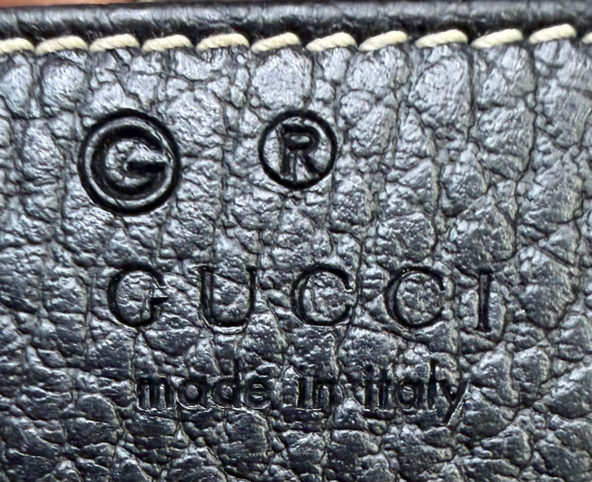 Gucci Pebbled Leather Clutch Bag Bamboo Tassel