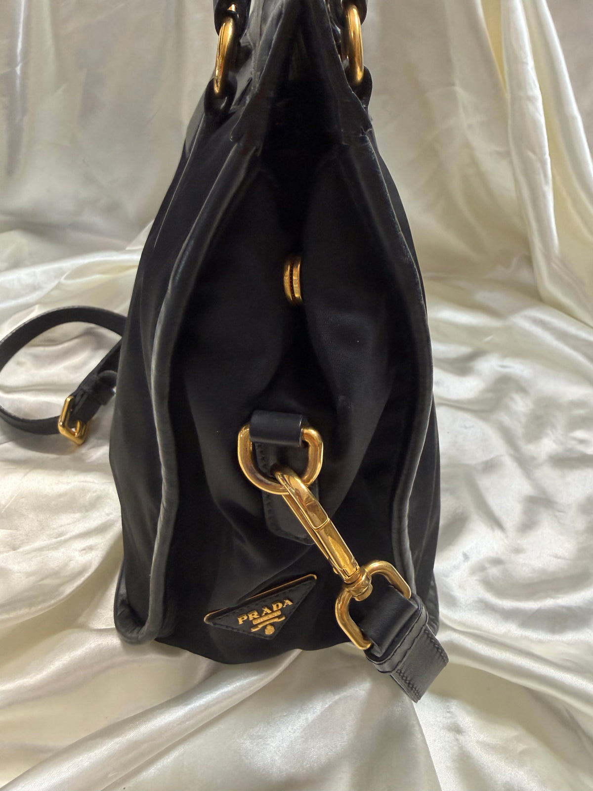 Prada Nylon Tessuto Soft Calf Crossbody Sling