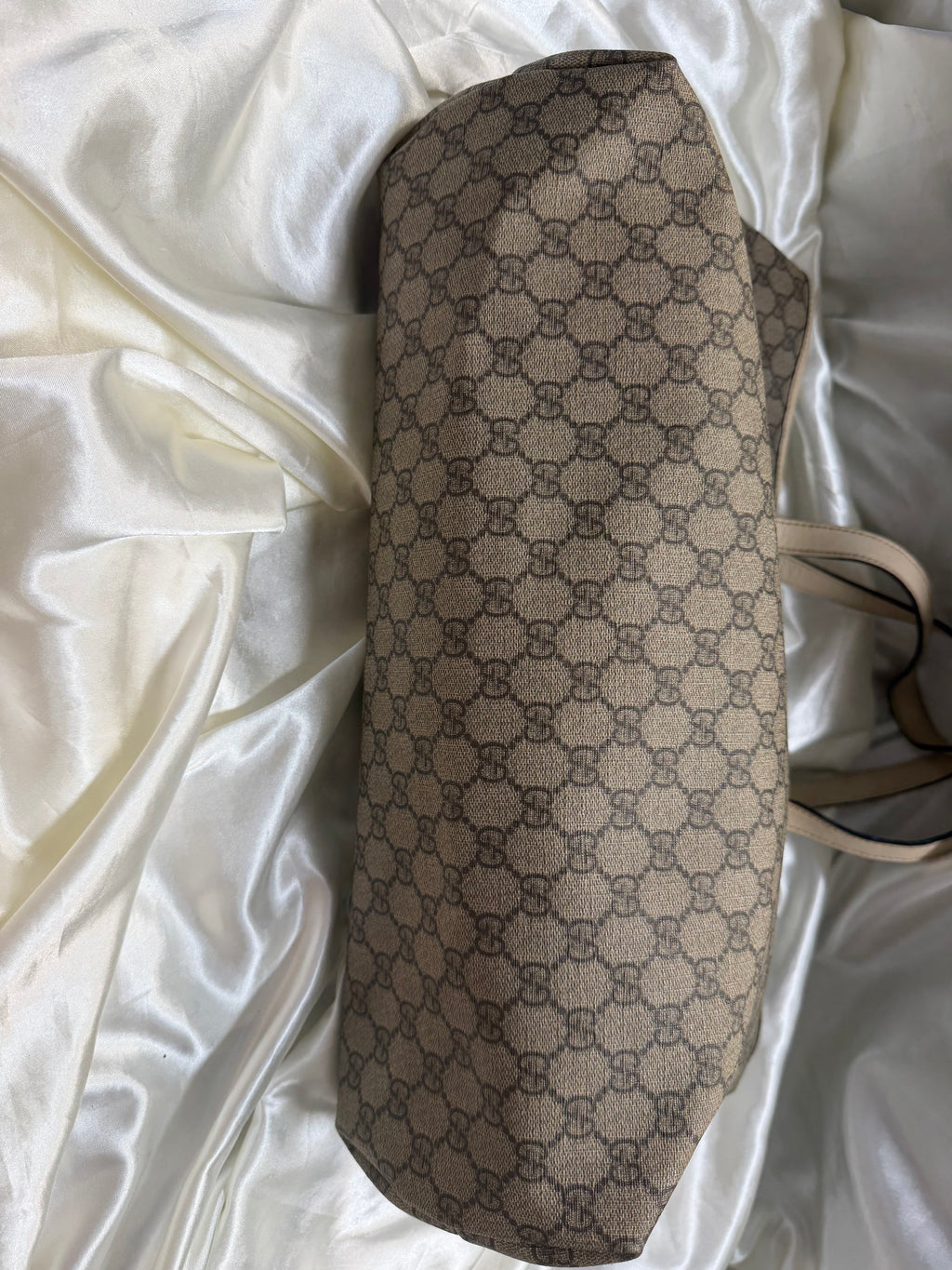 Gucci Monogram Supreme Plus Zipper Tote Shoulder Bag