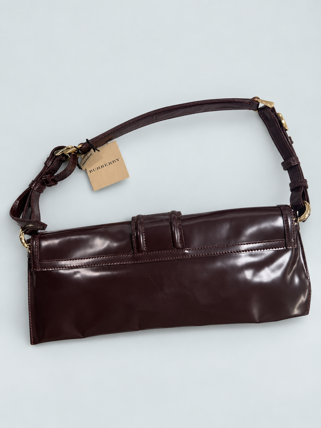 Burberry Prorsum Hobo Patent Shoulder Bag
