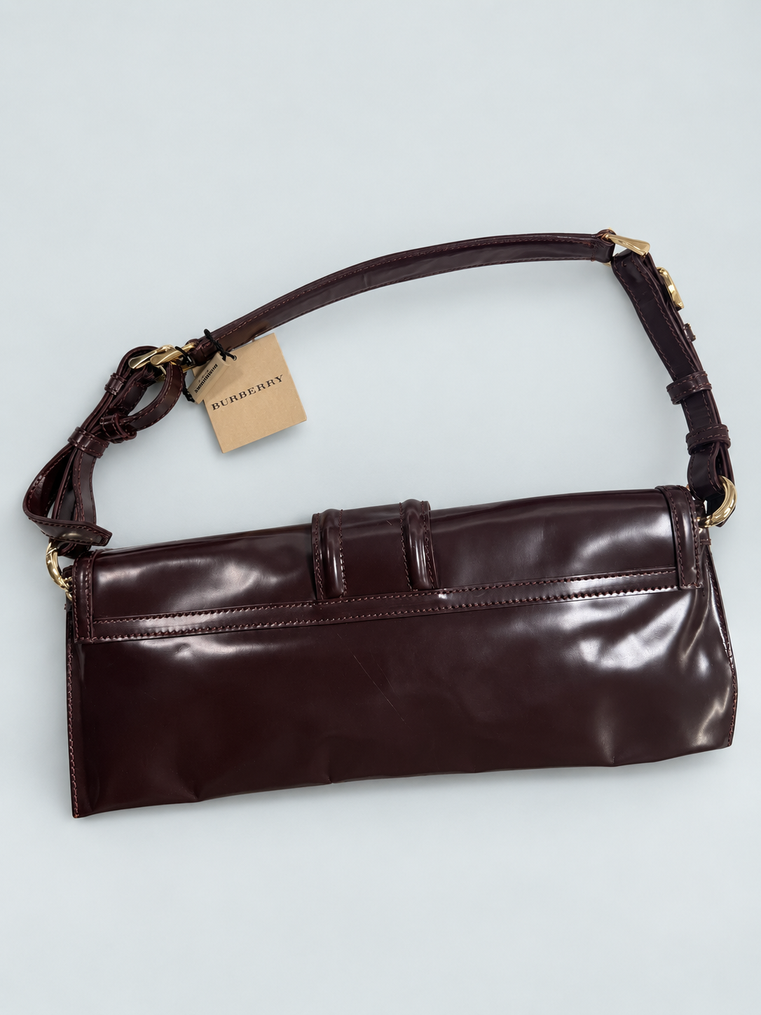 Burberry Prorsum Hobo Patent Shoulder Bag