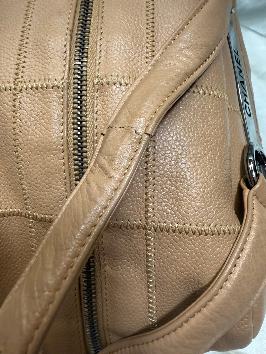 Chanel Stitch Bowler Boston Quilted Chocolate Bar