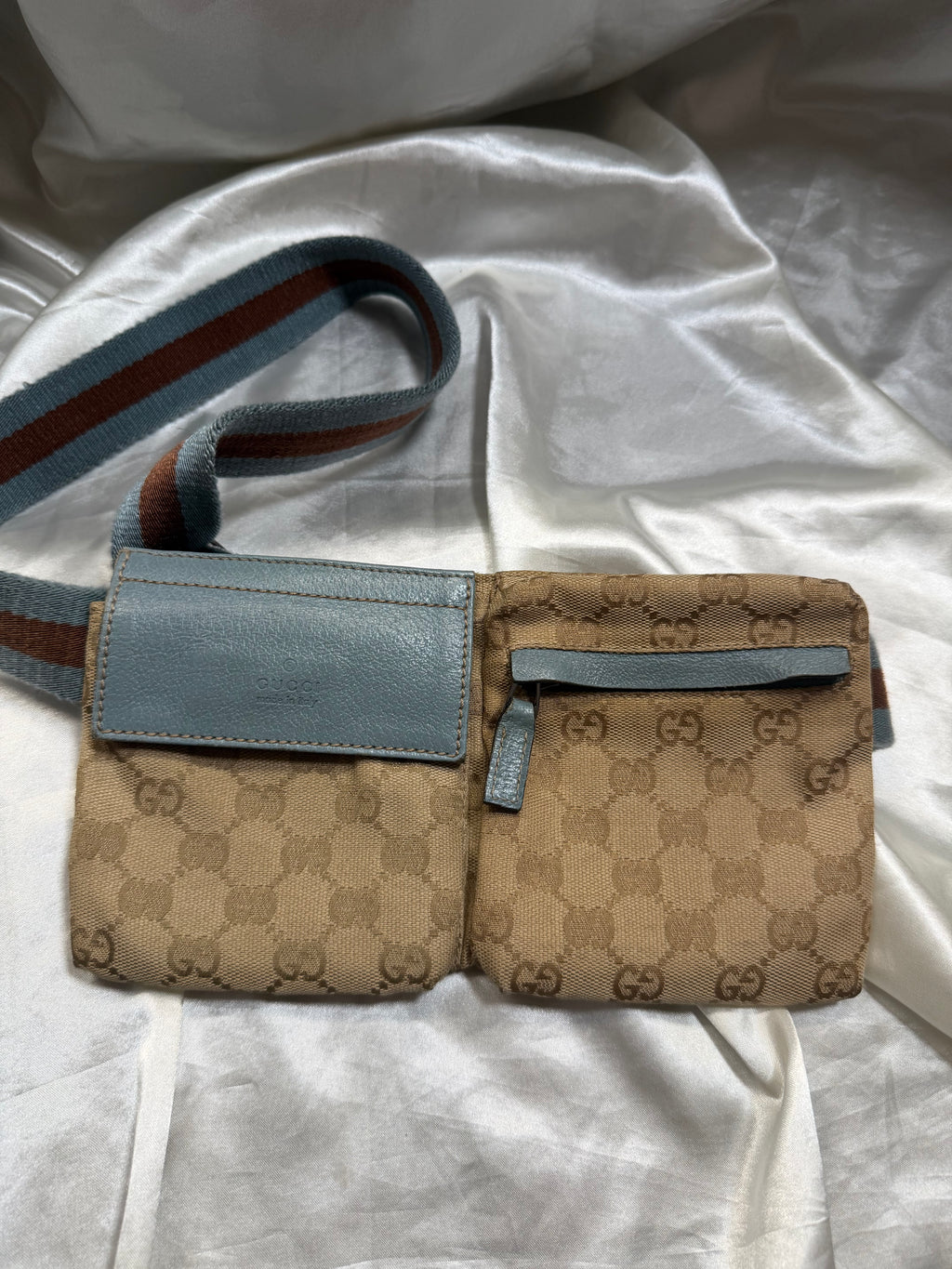 Gucci Monogram Canvas Web Strap Waist Bum Bag