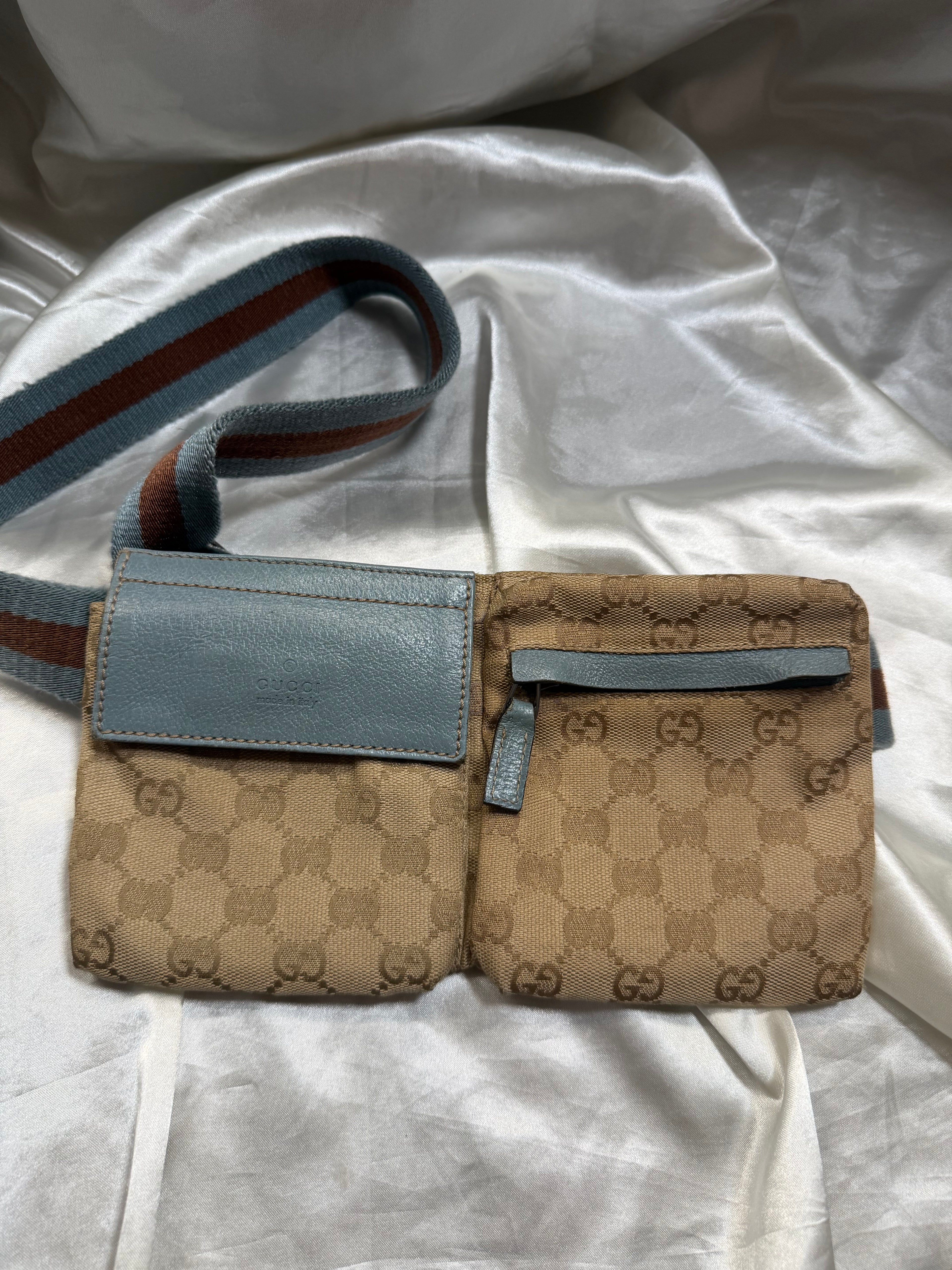 Gucci Monogram Canvas Web Strap Waist Bum Bag