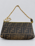 Fendi Zucca Pochette Chain Strap Shoulder Bag