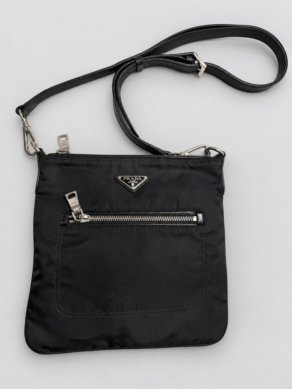 Prada Nylon Tessuto Crossbody Front Zipper Messenger