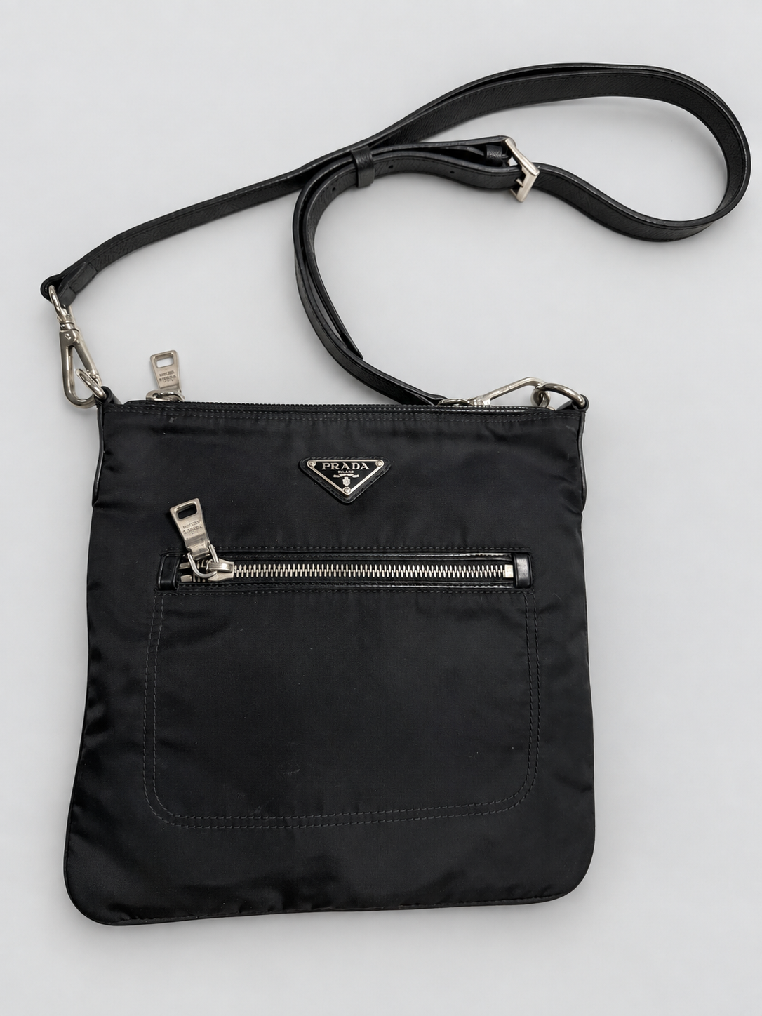 Prada Nylon Tessuto Crossbody Front Zipper Messenger