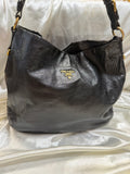 Prada Vitello Shine Hobo Shoulder Bag