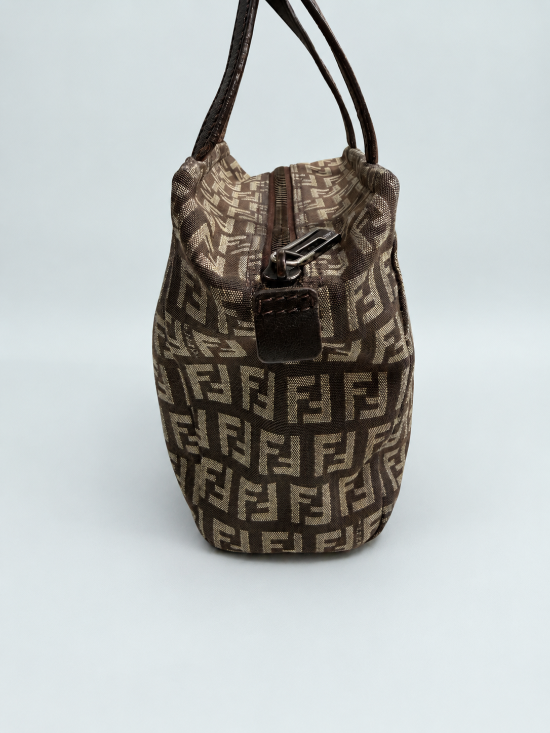 Fendi Zucchino Top Handle Square Mini Bag Satchel