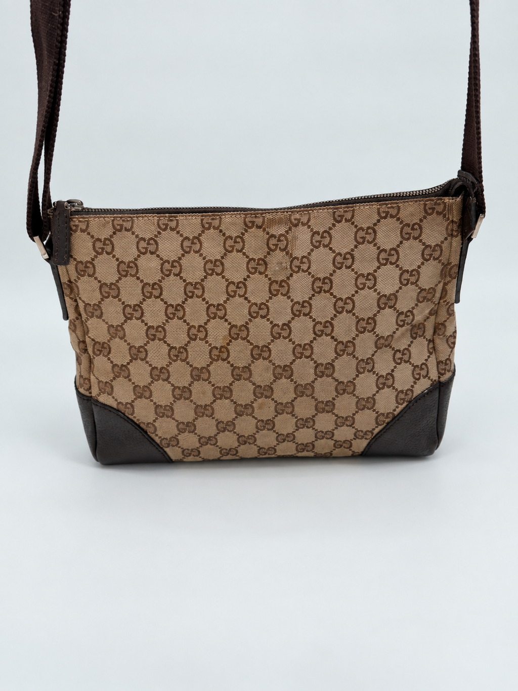 Gucci Monogram Canvas Messenger Sling Crossbody