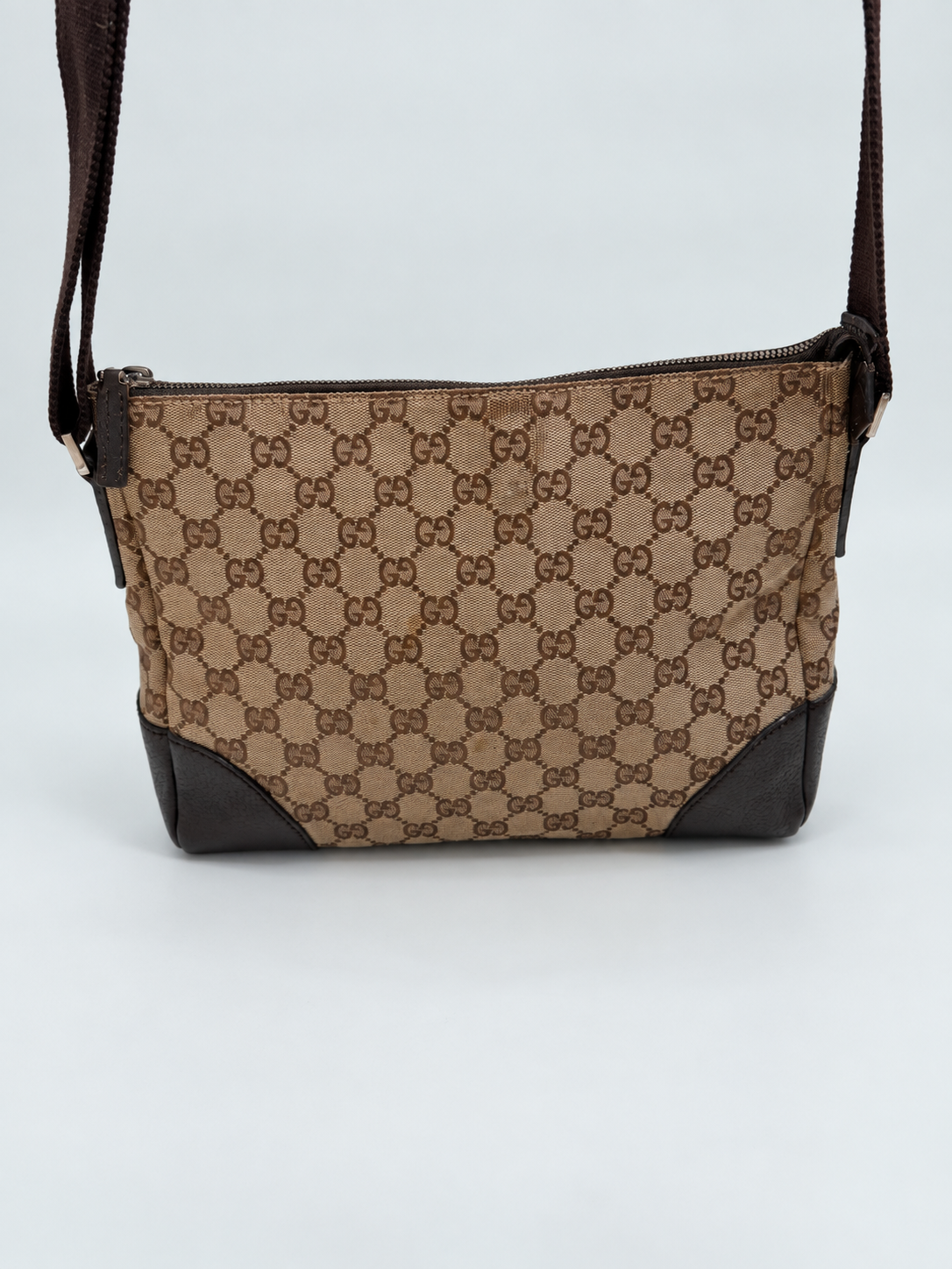 Gucci Monogram Canvas Messenger Sling Crossbody