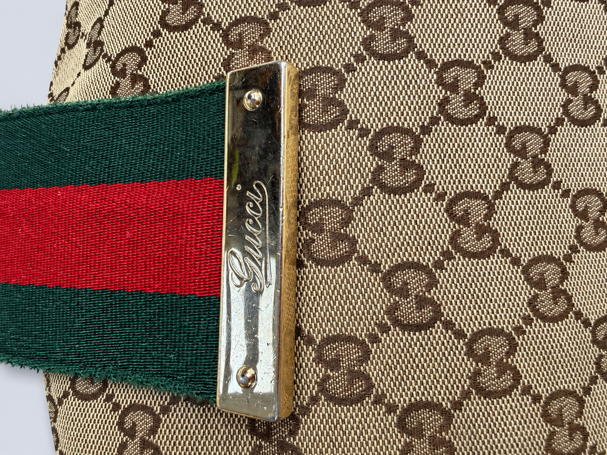 Gucci Monogram Canvas New Web Ladies Hobo Shoulder Bag