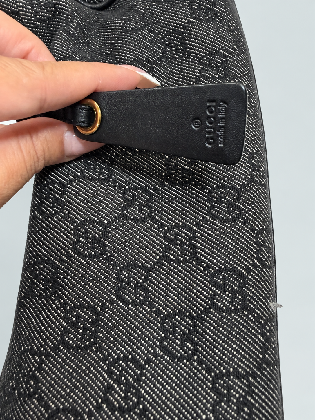 Gucci Monogram Denim Bowler Shoulder