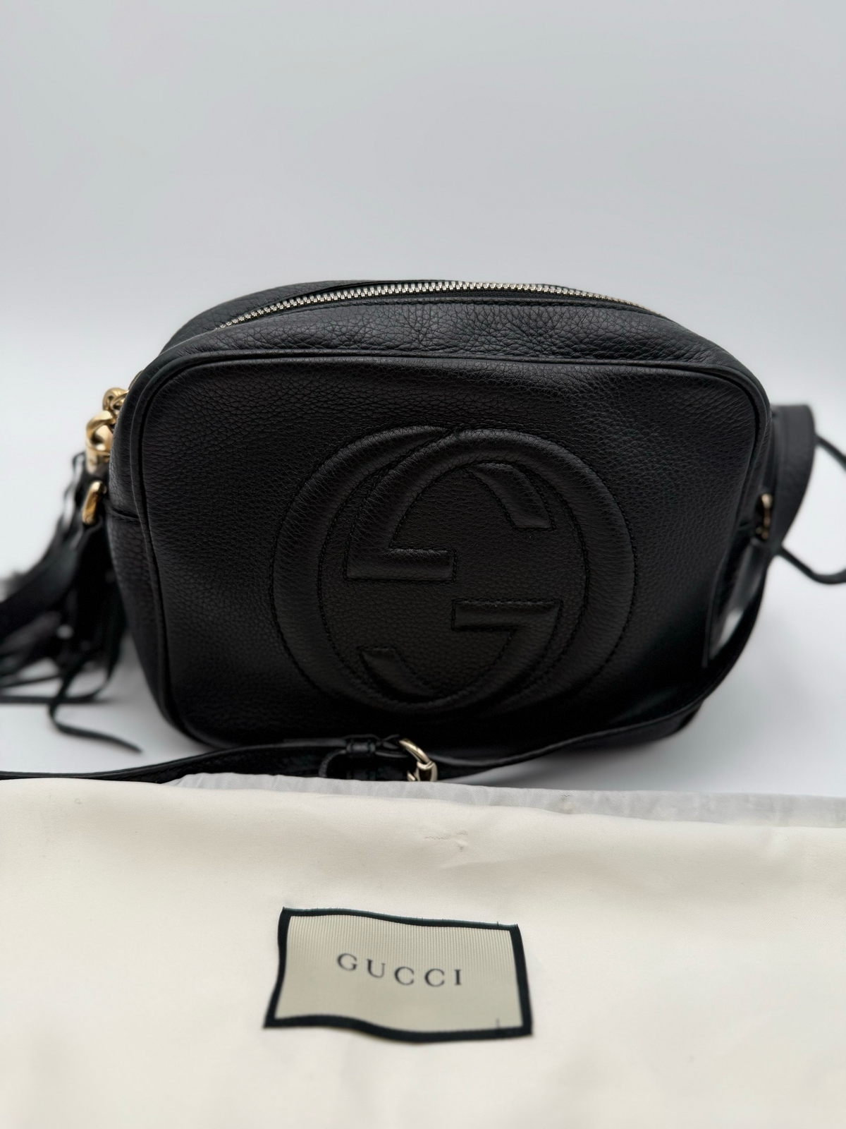 Gucci Pebbled Soho Camera Bag Small Crossbody