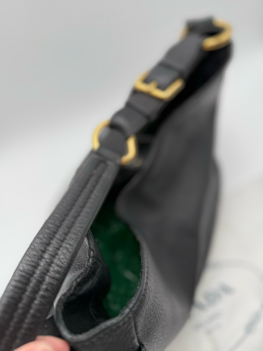 Prada Vitello Daino Hobo Side Zippers