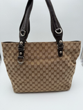 Gucci Monogram Canvas Icon Bit Tote Medium Shoulder Bag