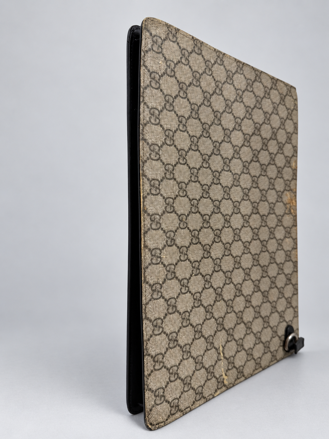 Gucci Monogram Supreme Slim Messenger Web Clutch