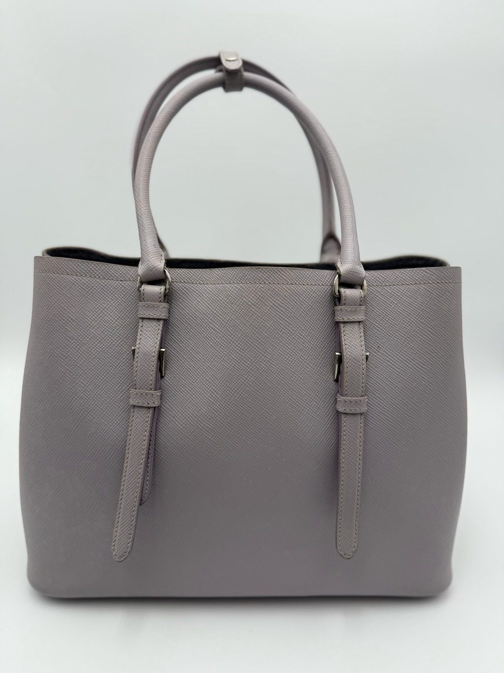 Prada Saffiano Cuir Medium Double Handle Crossbody Handbag