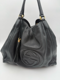 Gucci Soho Large Tote Pebbled Leather Black Shoulder Bag