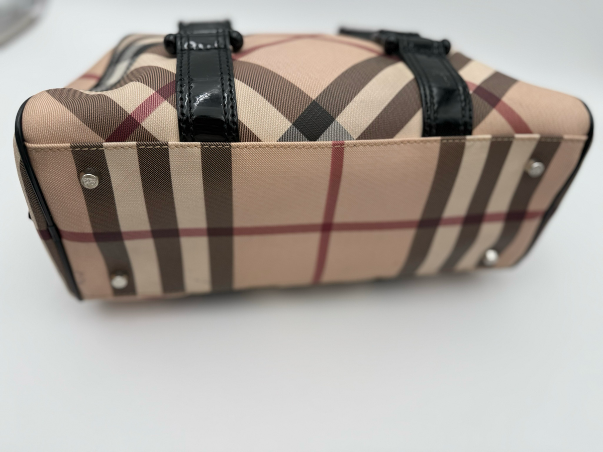 Burberry Novacheck Top Handle Tote Shoulder Bowler Bag