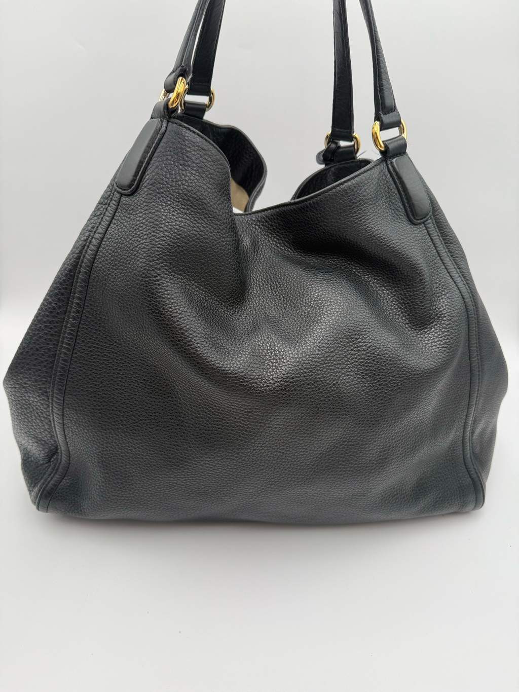 Gucci Soho Large Tote Pebbled Leather Black Shoulder Bag