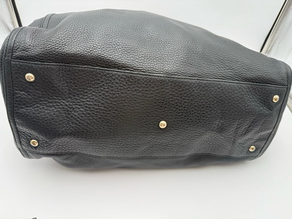 Gucci Soho Large Tote Pebbled Leather Black Shoulder Bag
