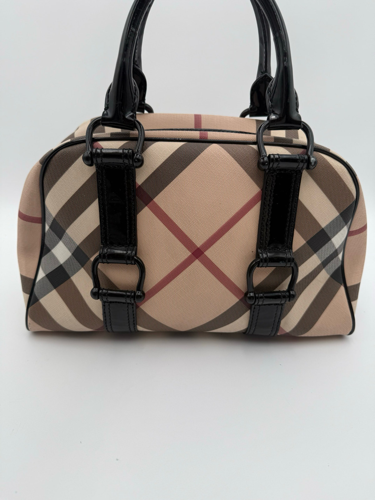 Burberry Novacheck Top Handle Tote Shoulder Bowler Bag